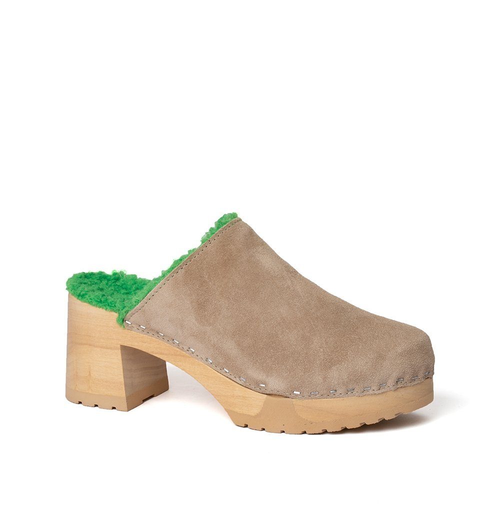 Softclox HANJA Kaschmir/Plüsch taupe/green (natur) Clog