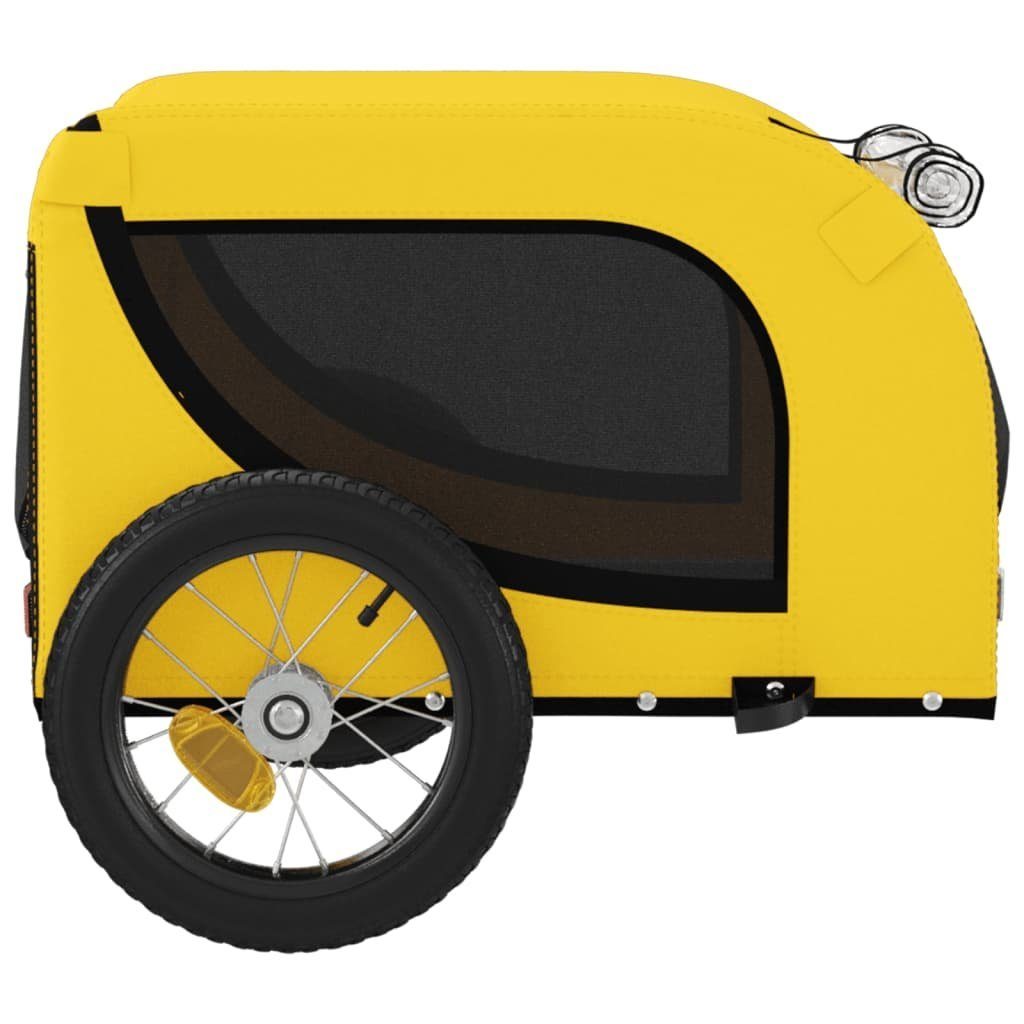 vidaXL bicycle dog trailer, 30 kg, yellow and black, Oxford fabric, iron.