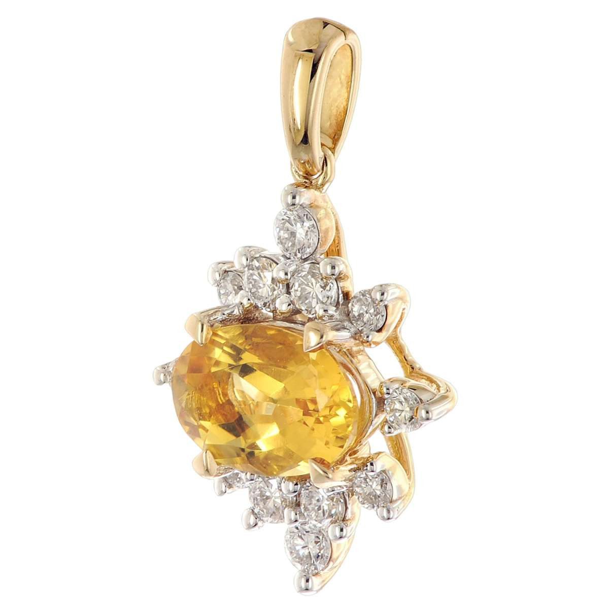 Glizz Kettenanhänger GL1273, Schmuck-Anhänger Gold 333/8K mit Beryll und Lab-Grown Diamanten