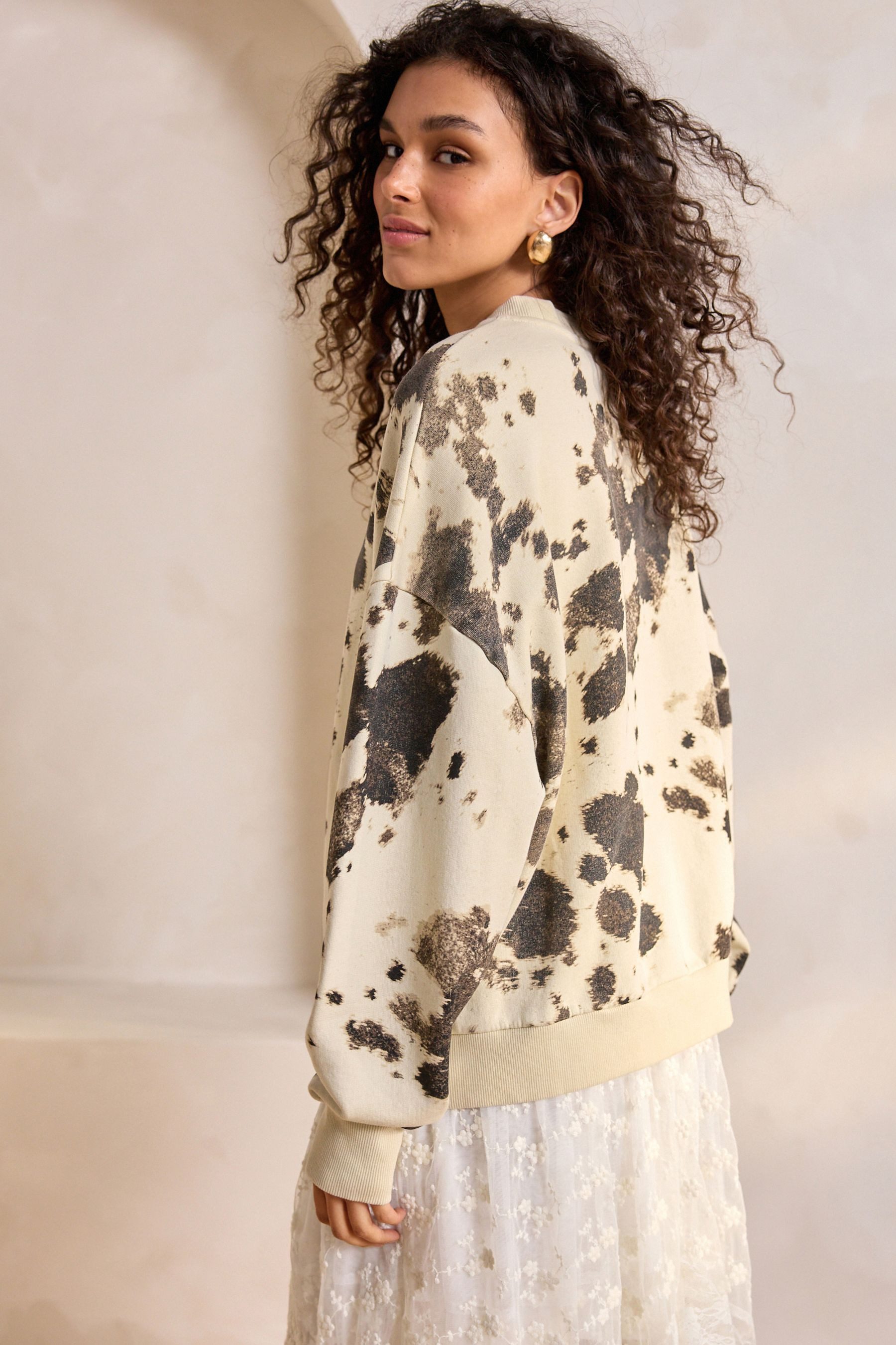 Next Sweater Sweatshirt mit durchgehendem Print (1-tlg) günstig online kaufen