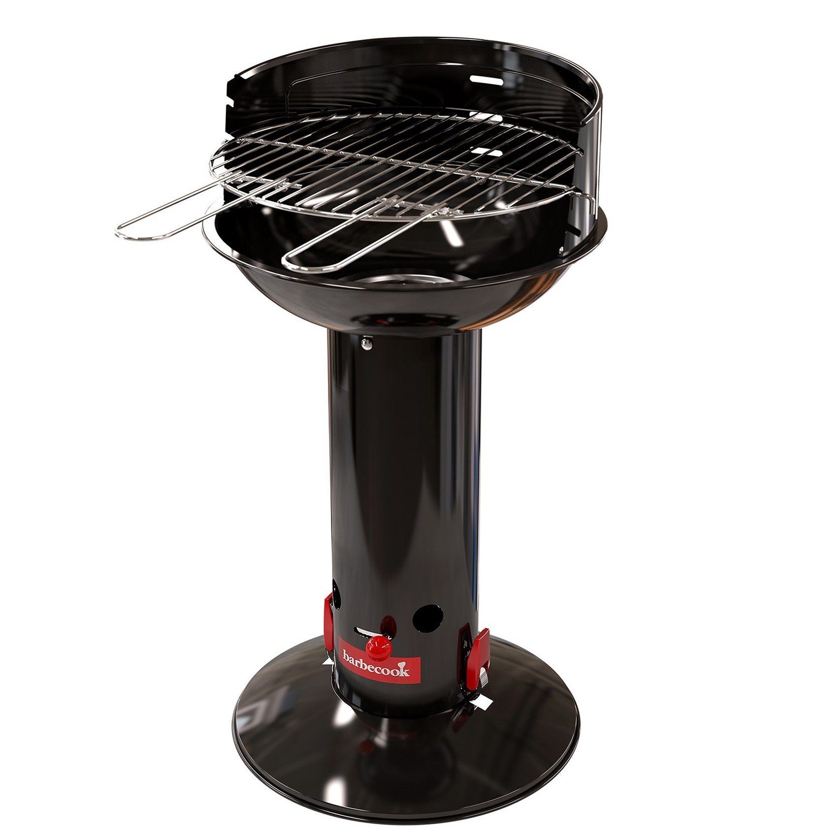 Barbecook Holzkohlegrill Babecook Holzkohlegrill rund,Säulengrill schwarz, Stand Grill