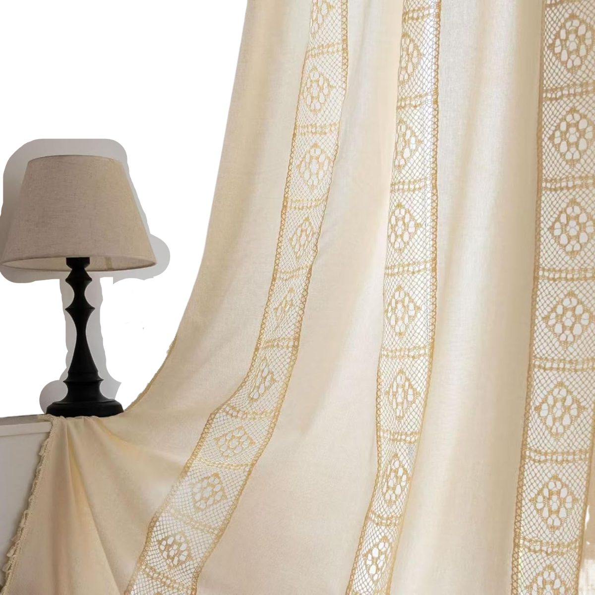 Kaket Gardine Boho-Vorhänge, Landhausstil Verdunkelungsvorhänge, Vintage günstig online kaufen