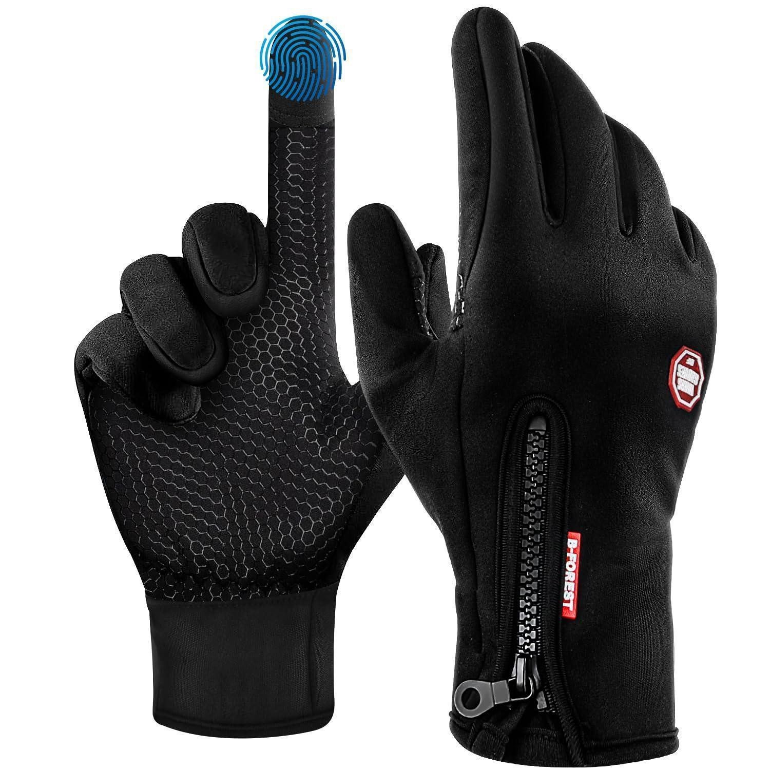 LuxusKollektion Fahrradhandschuhe Fahrradhandschuhe Herren Damen Winter Touchscreen Mattschwarz L (1-St)