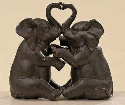 BOLTZE Dekofigur Indoor - Elefantenpaar verliebte Elefanten - Dekofigur Indoor