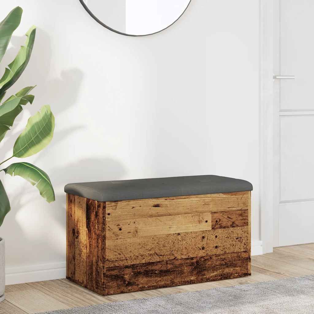 vidaXL Schuhbank 82 x 42 x 45 cm Sitzkiste Sitzbank mit Stauraum Altholz-Optik 82x42x45