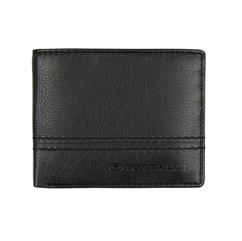 TOM TAILOR Geldbörse Tom Tailor Herrenbörse Lederbörse Jeansbörse schwarz black jerrie