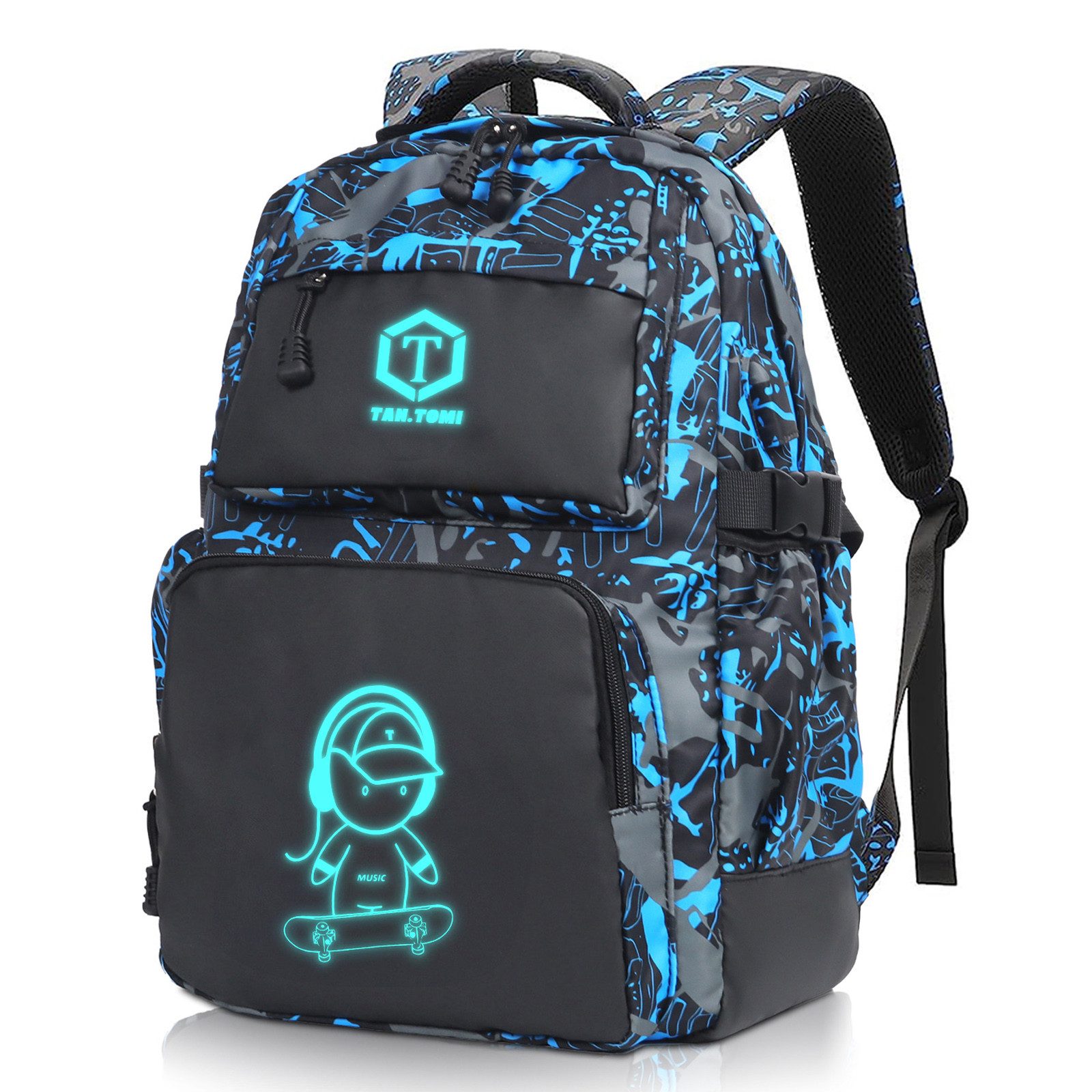 TAN.TOMI Schulrucksack Rucksack Jungen Schulrucksack Mädchen Teenager Jugendliche Рюкзаки, Kinder Reflektierender Schultasche Outdoor Camping Groß Ранцы