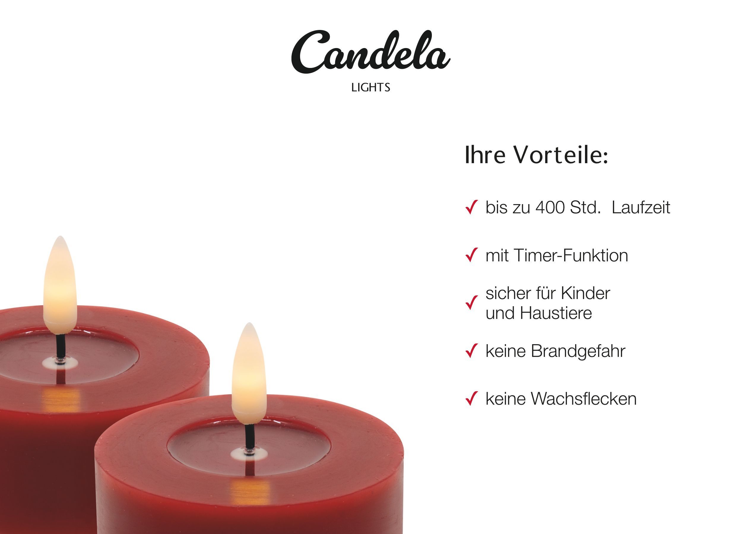 LC Home LED-Kerze LED Kerzen Set Winter Echtwachs Timerfunktion Fernbedienu günstig online kaufen