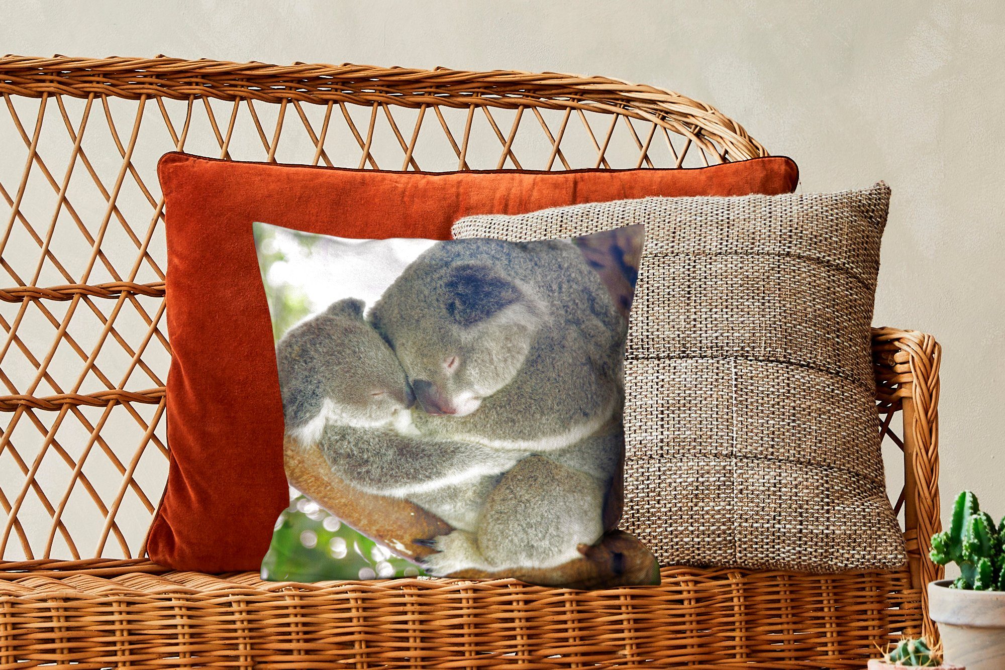 - Tiere Schlafzimmer, Knuddeln - Wohzimmer, für Sofakissen Zierkissen Jungen - MuchoWow mit Mädchen, - Deko, Dekokissen Koalas Füllung