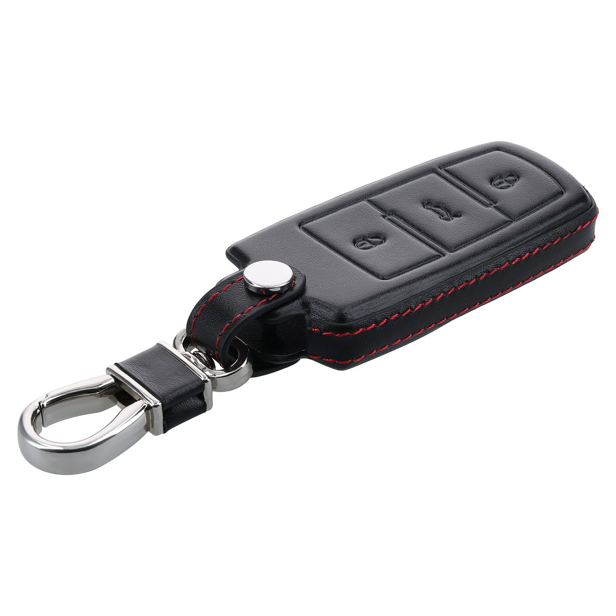 Smartkey kwmobile VW Autoschlüssel Leder Schlüsseltasche Schutzhülle Autoschlüssel, Schlüsselhülle - für Cover Hülle 3-Tasten Schlüssel Case