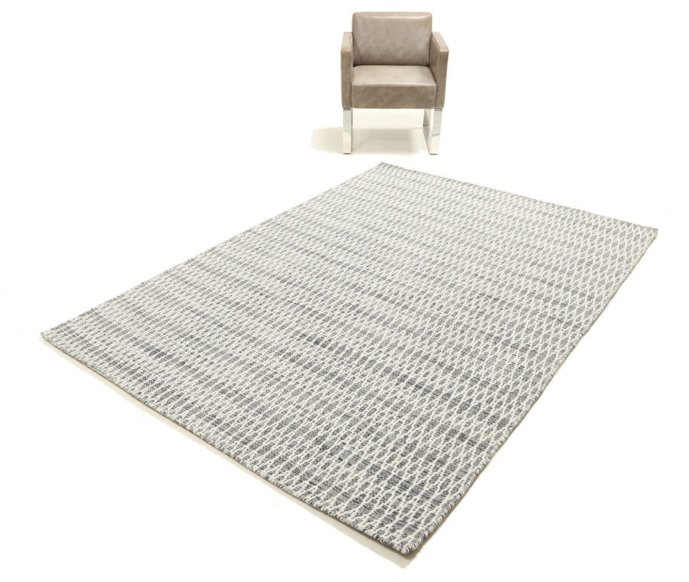 Carpet Avenue Teppich Kelim Vera - Dunkelgrau 300x200, Rechteck, Höhe: 4 mm