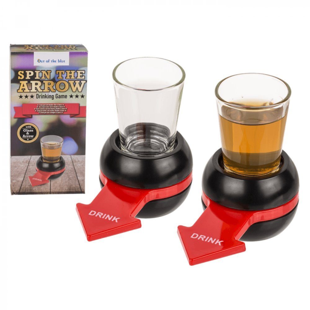 Out of the Blue Spiel Trinkspiel Spin the Arrow mit Shooter-Glas