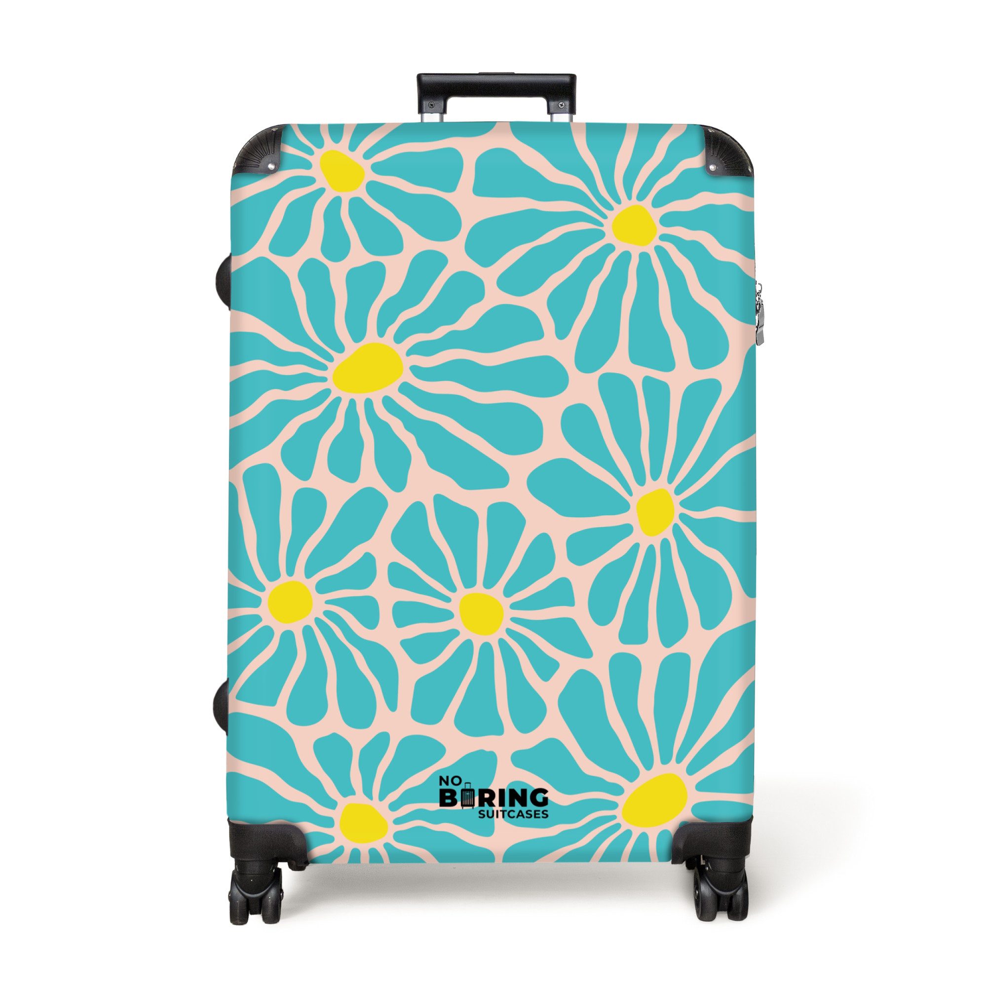 NoBoringSuitcases.com© Hartschalen-Trolley Beige mit blauen und günstig online kaufen