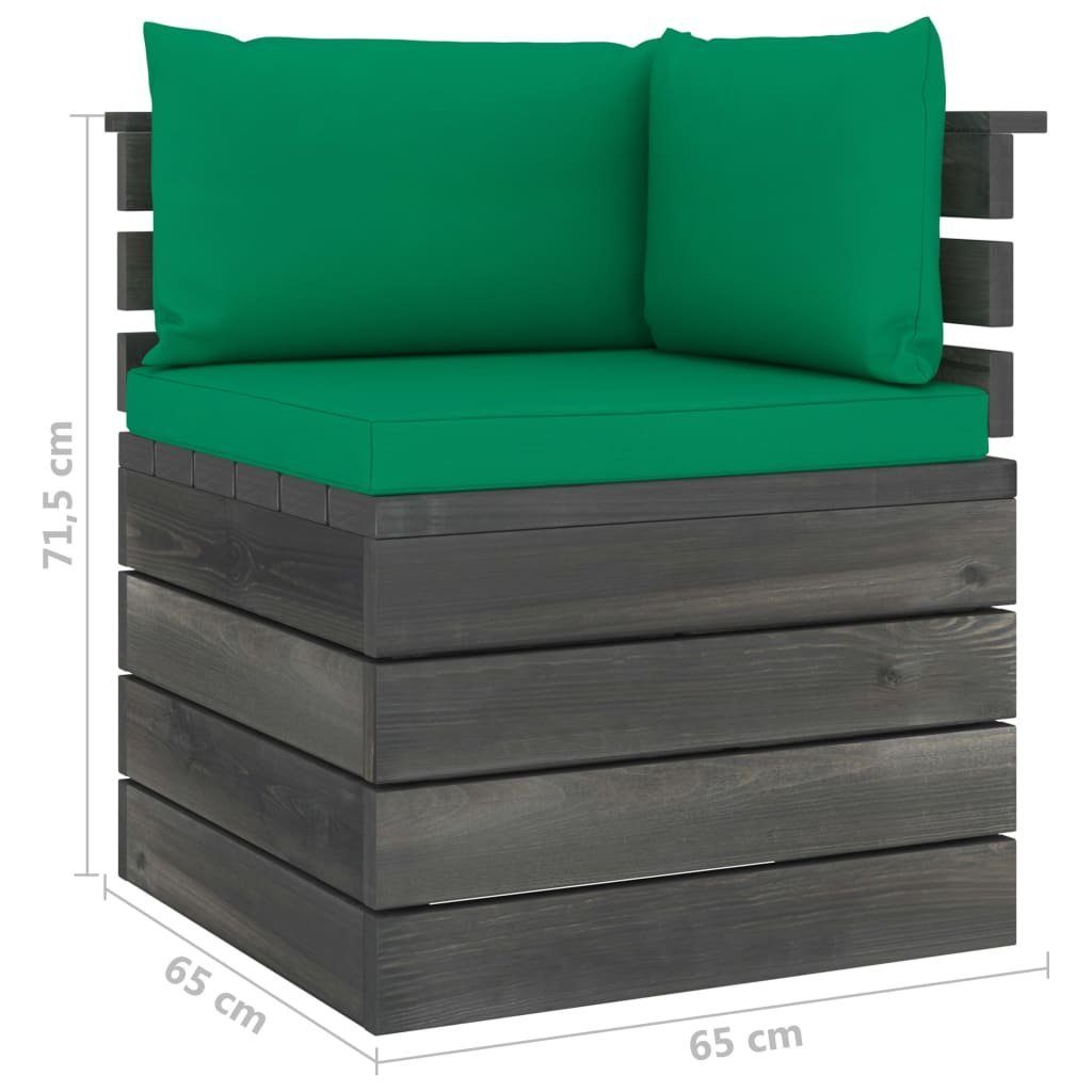 aus Kiefernholz, vidaXL Grün Paletten mit Gartenlounge-Set 8-tlg. Garten-Sofagarnitur (8-tlg) Kissen