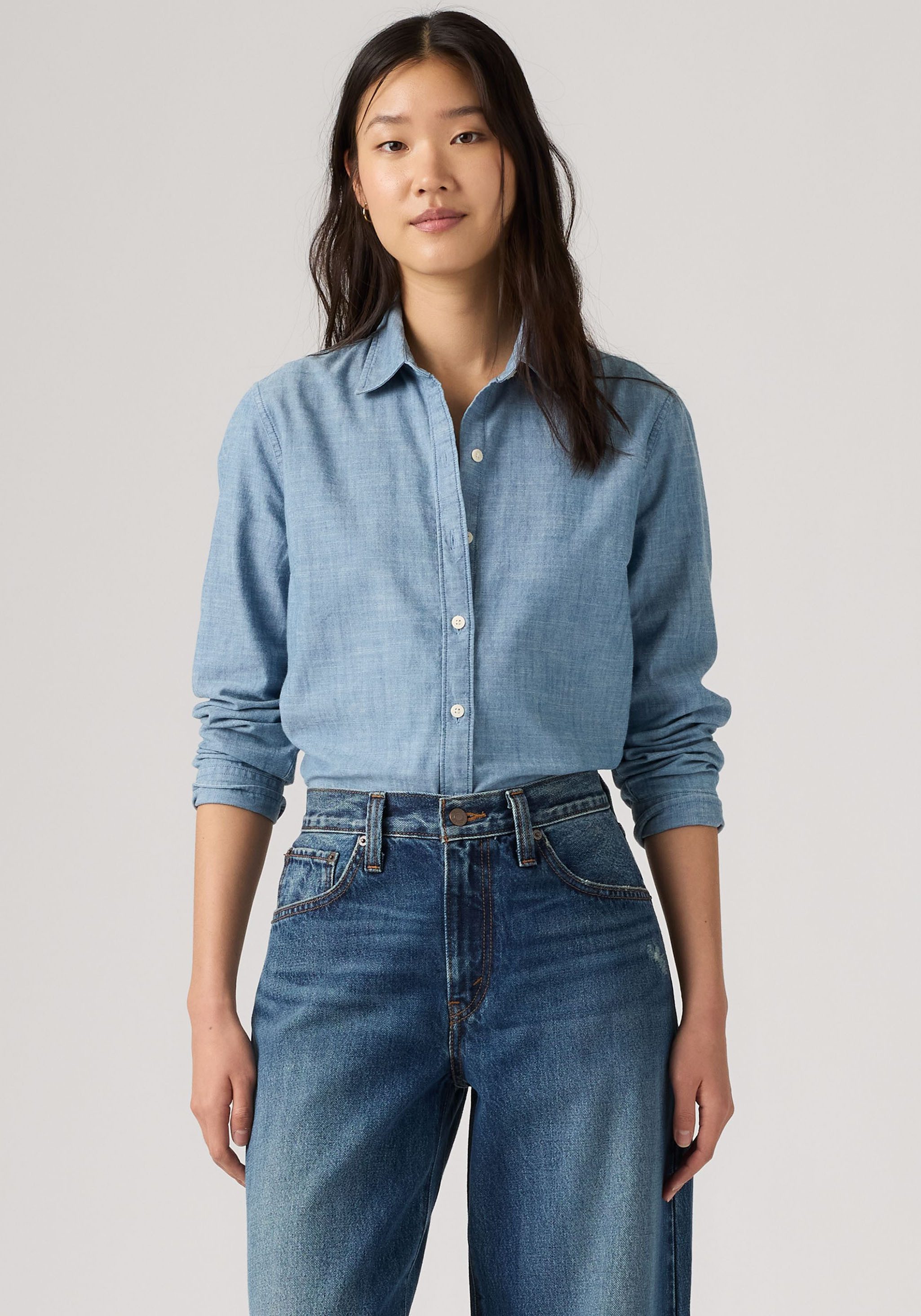 Levi's® Hemdbluse CARLILE CLASSIC POPLIN SHIRT Klassischer Hemdblusenkragen