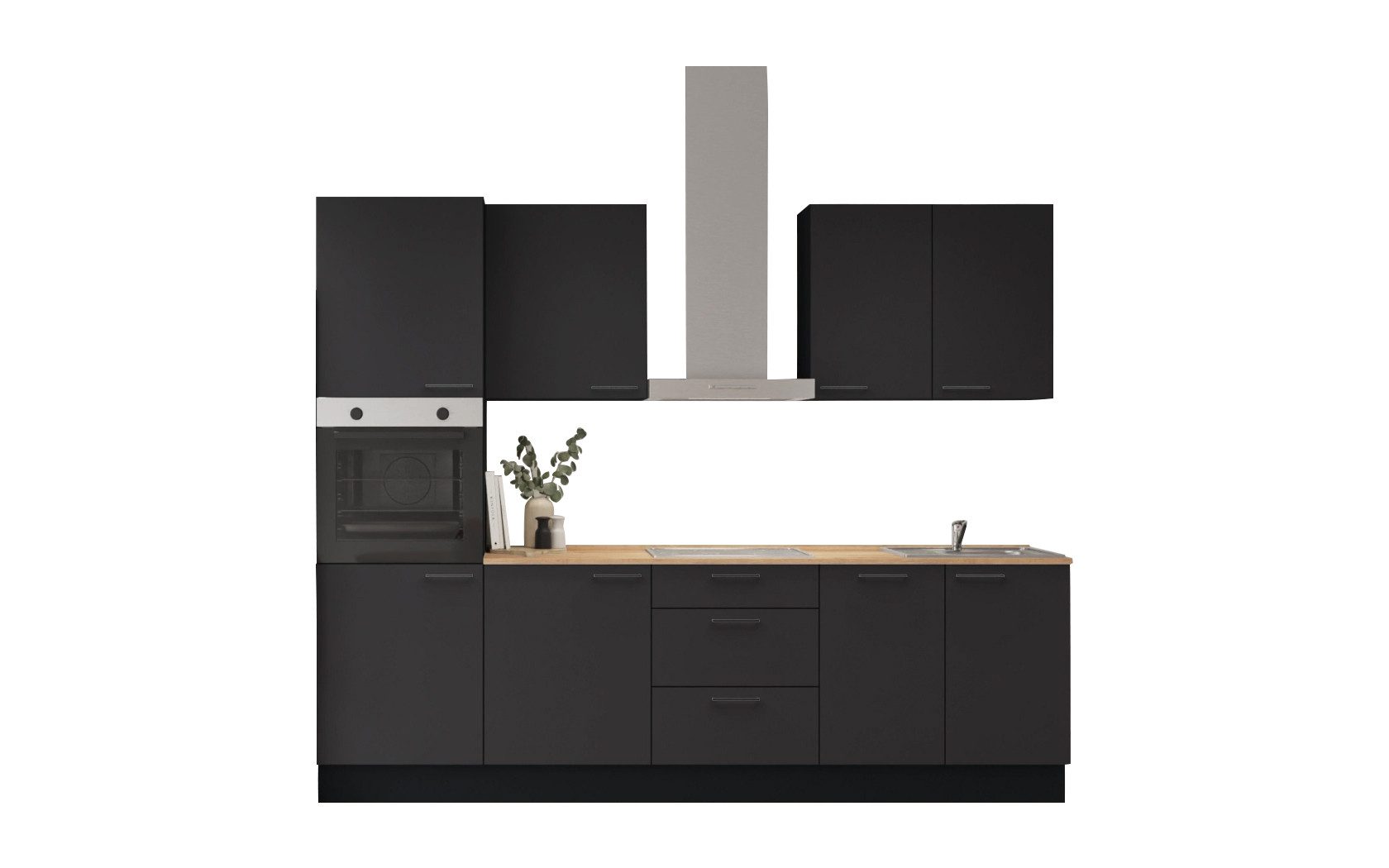 nobilia® Küchenzeile Norr, individuell anpassbar, gratis Küchenplanung mit Profis, (Breite 270 cm), vormontiert, wahlw. mit E-Geräten, inkl. Lieferung