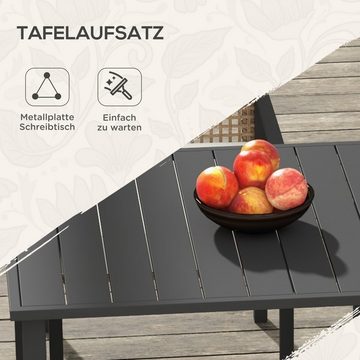 Outsunny Sitzgruppe Gartengarnitur mit 1 Tisch und 4 Stühle, (Rattan Essgruppe, 5-tlg., Balkonset), für Garten, Terrasse, Natur