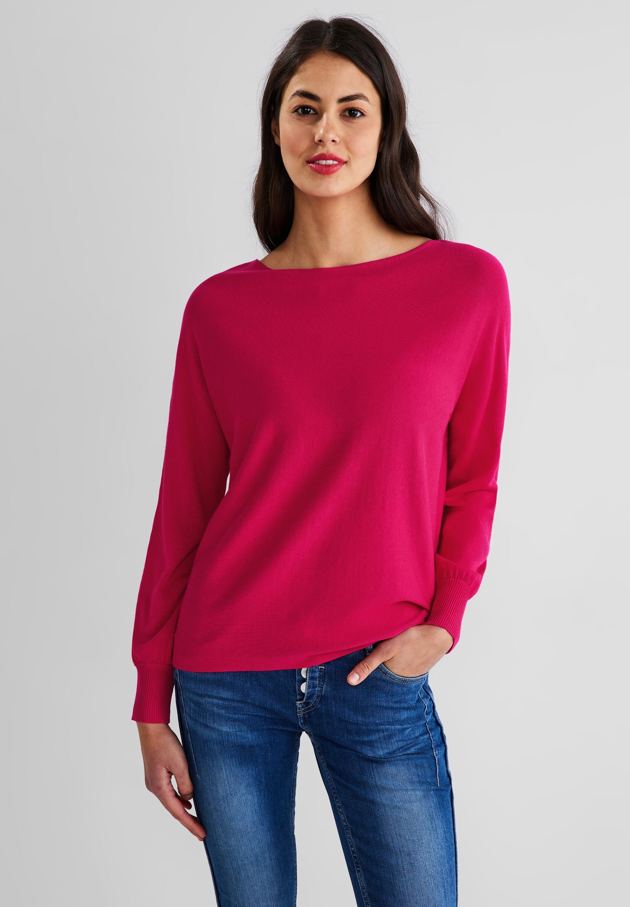 STREET ONE Rundhalspullover mit U-Boot-Ausschnitt