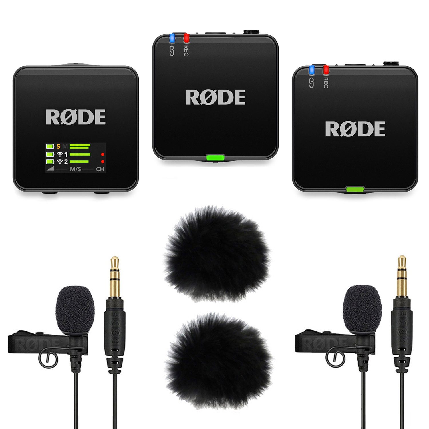 Rode Wireless GO Gen 3 mit 2x Lavalier GO und 2x WS05 Digitales Aufnahmegerät