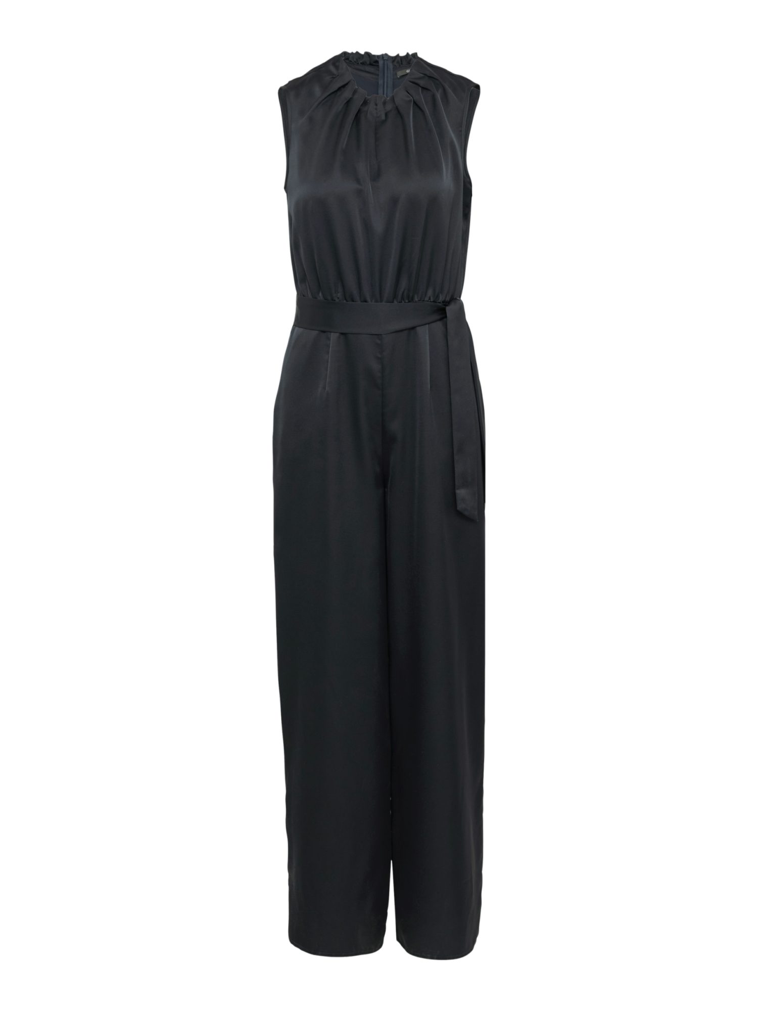 comma Jumpsuit schwarz,Casual,Polyester,Unifarben,Rundhals,Ärmellos,Regular Fit