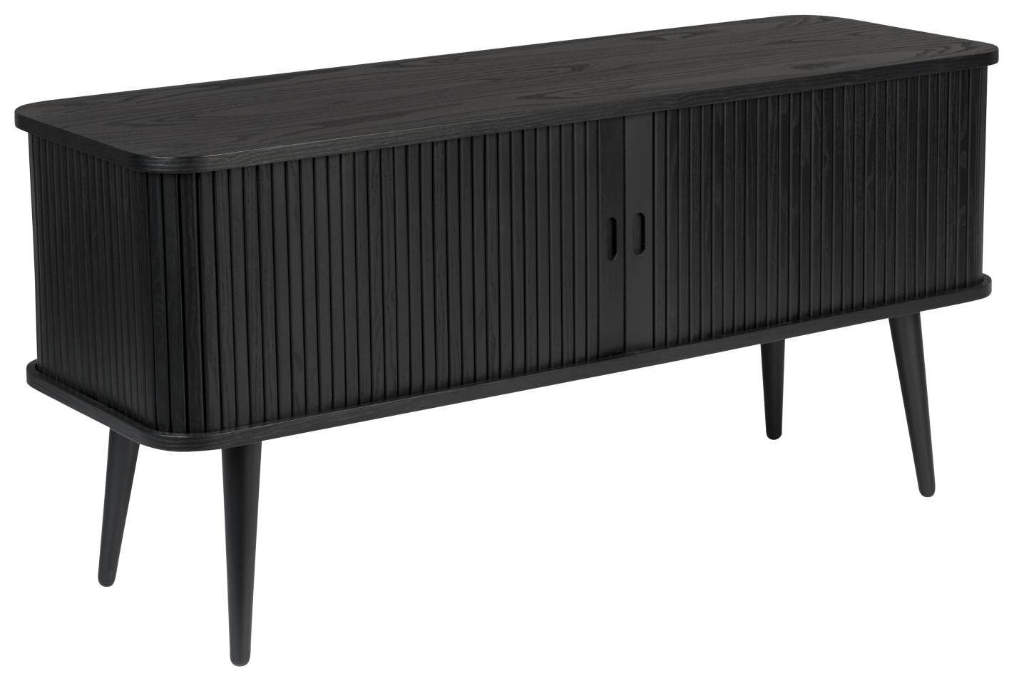 Zuiver Lowboard Sideboard BARBIER Schwarz von ZUIVER mit Rollo Schiebetüren
