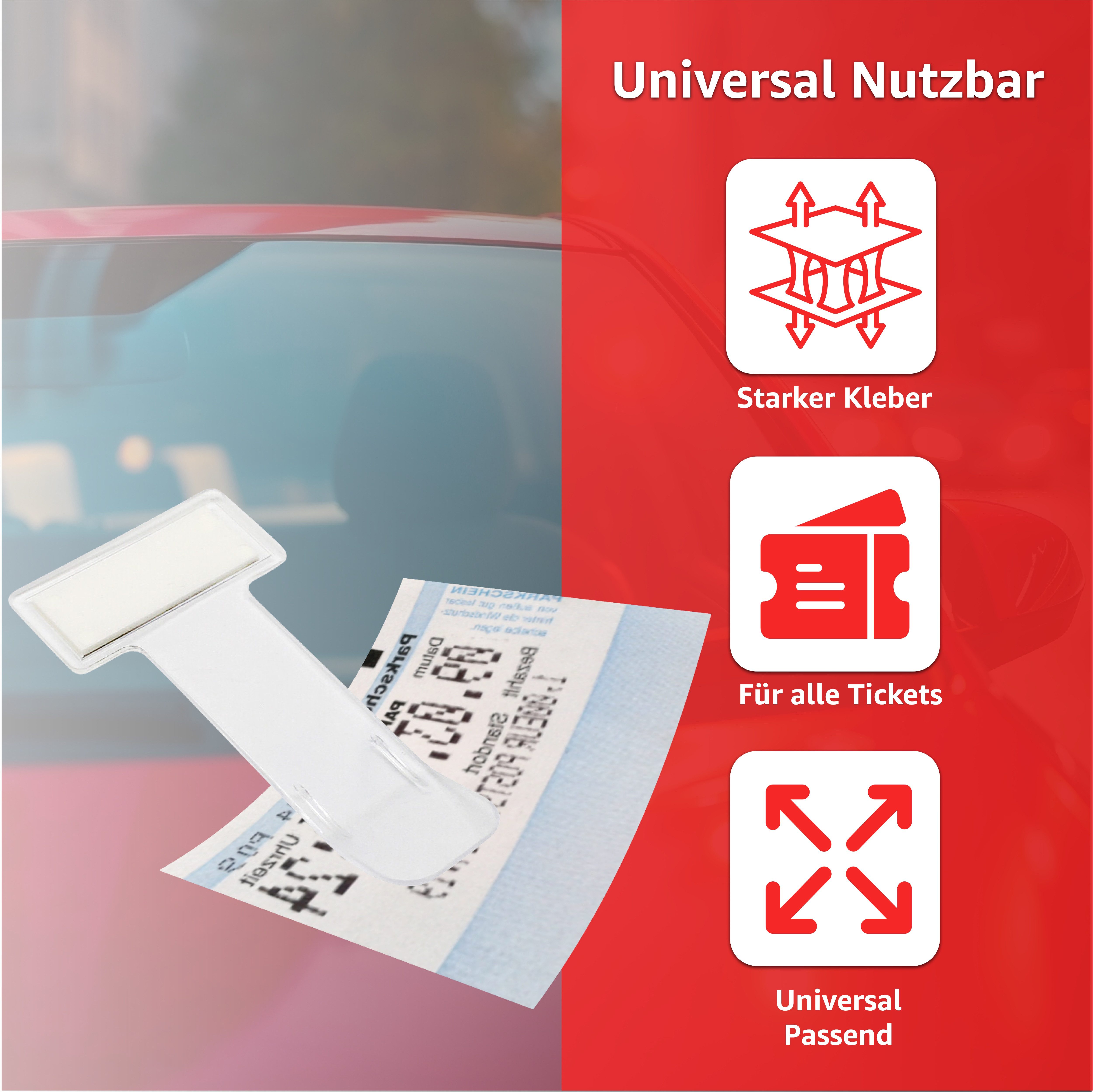 TK Gruppe Parkscheibe 2er Set Parkscheinhalter Clip (Packung, 2-St), wiederverwendbar