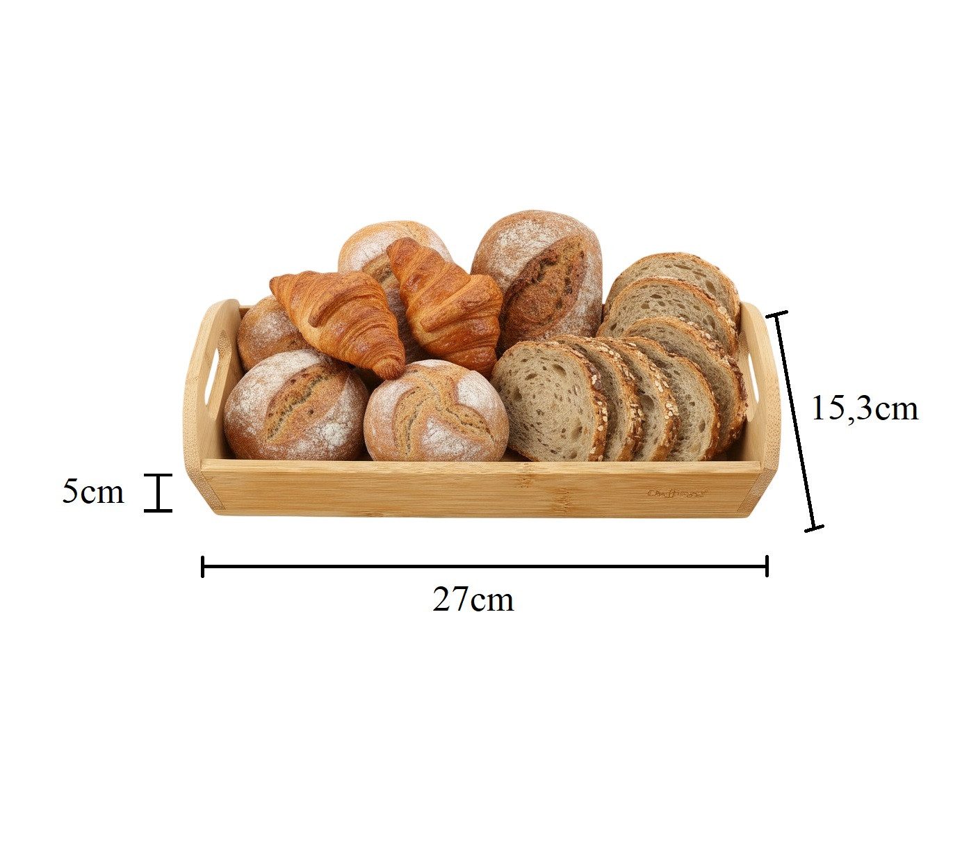 Cheffinger Servierplatte Bambus - Brotkorb & Obstschale mit Griffen - Modern & praktisch, Bambus, (1-tlg)