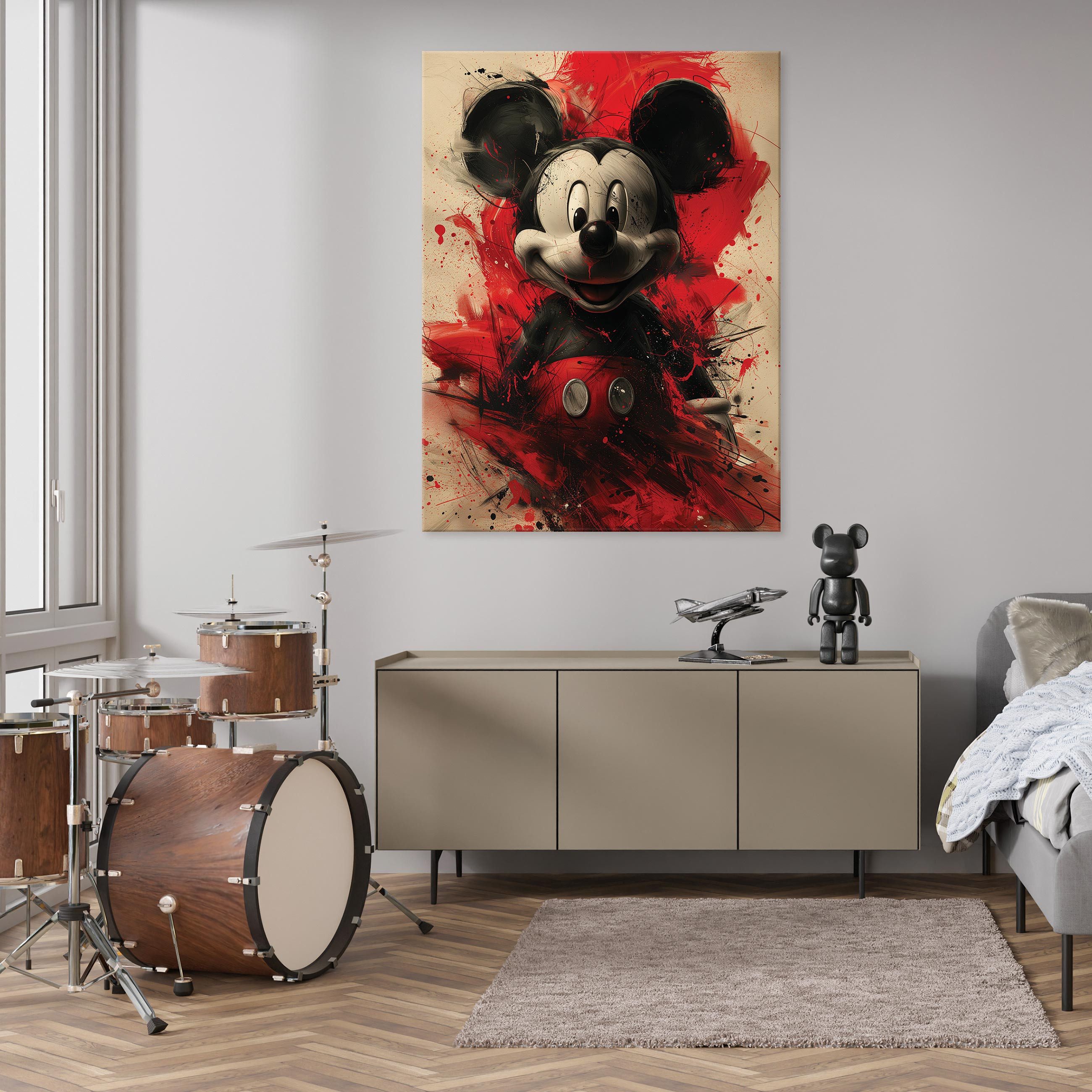 Wallarena Leinwandbild Kinderzimmer Mädchen Jungen Mickey Graffiti Wandbild günstig online kaufen