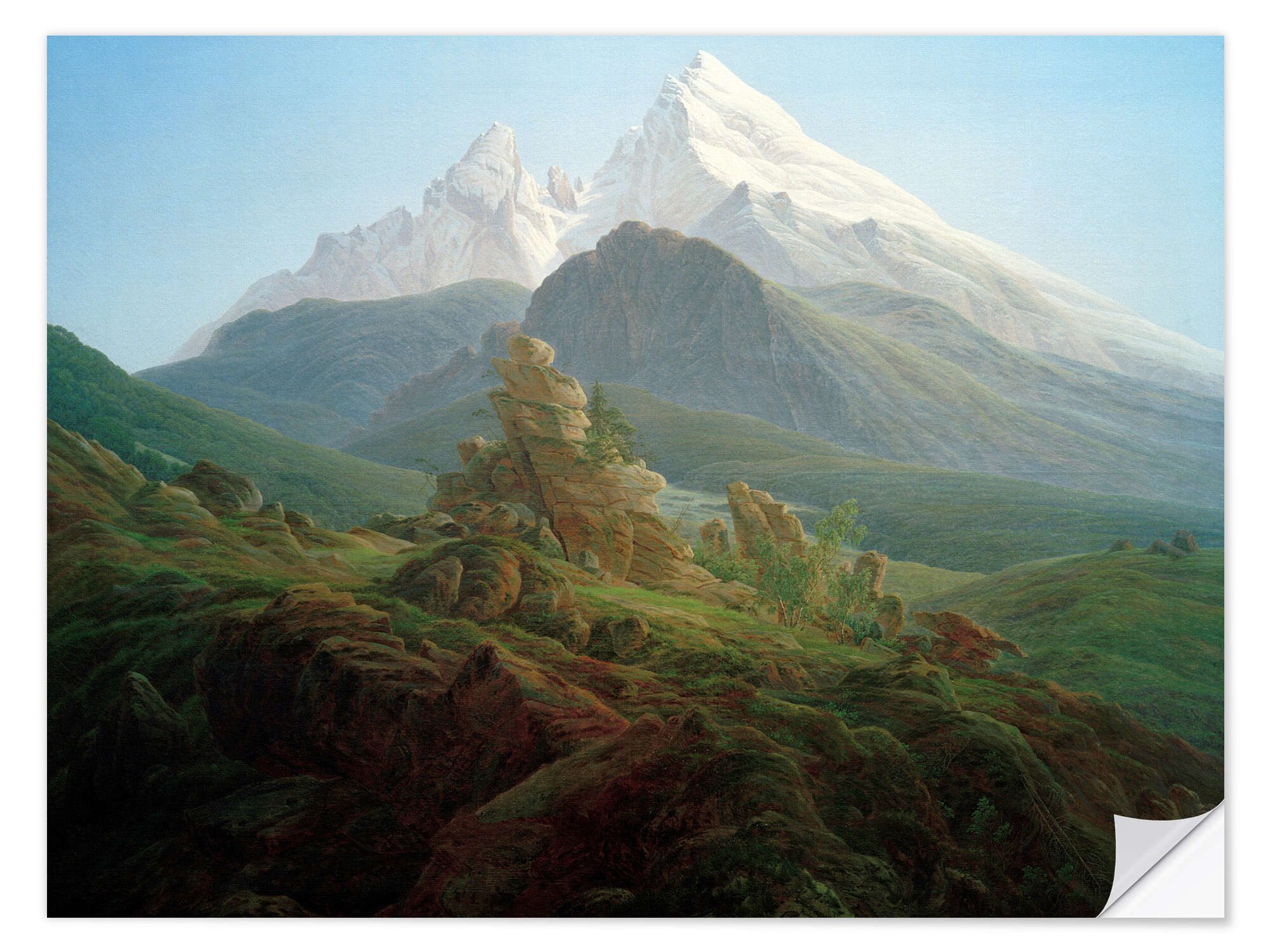 Posterlounge Плакат Caspar David Friedrich, Der Watzmann, Malerei
