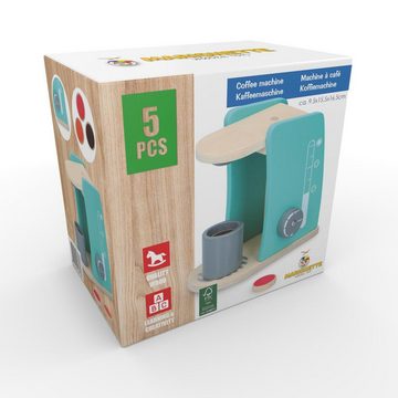 Warenhandel König Kinder-Kaffeemaschine Spiel Kaffeemaschine aus FSC-Holz, (5-tlg)