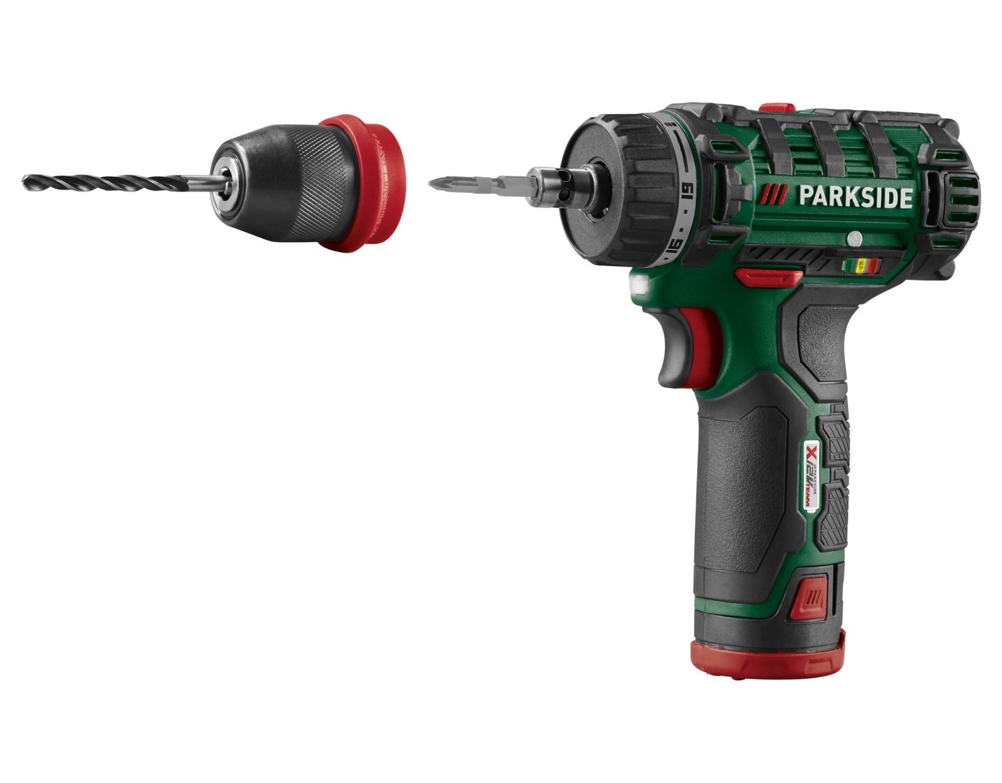 Parkside Akku-Bohrschrauber 12V Akku-Bohrschrauber PBSA 12 F5 mit Akku&Ladegerät, max. 1300 U/min, (Akku Bohrschrauber Set)