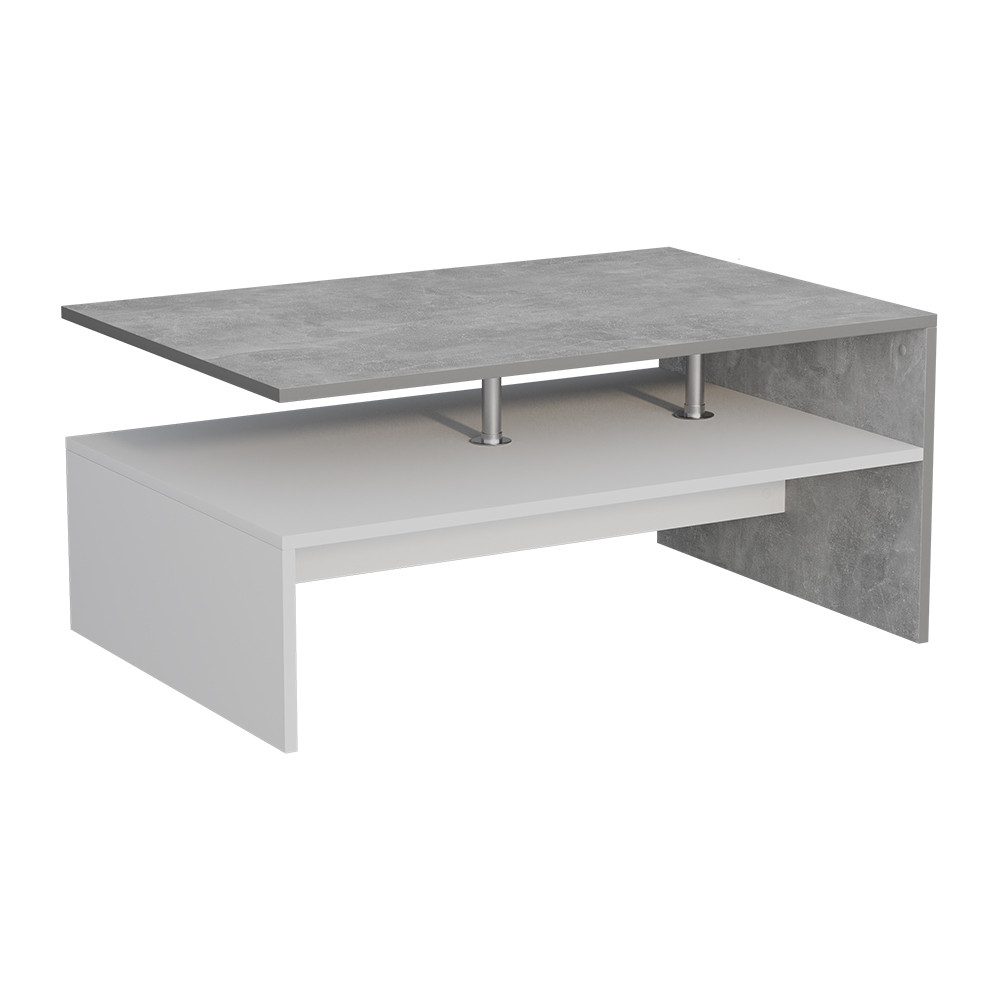 Vicco Couchtisch Amato, Beton/Weiß/Weiß, 90 x 52.6 cm günstig online kaufen