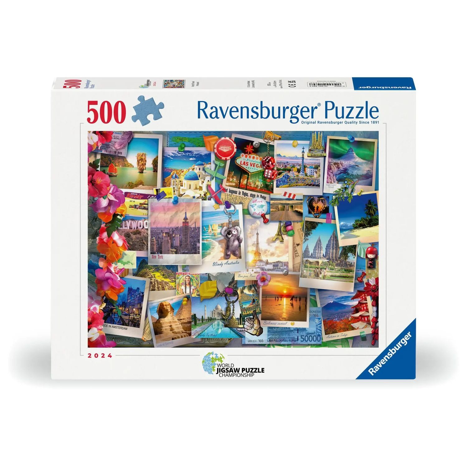 Ravensburger Puzzle Erwachsenenpuzzle 500 Teile - Weltreise - Pinnwand, 500 Puzzleteile
