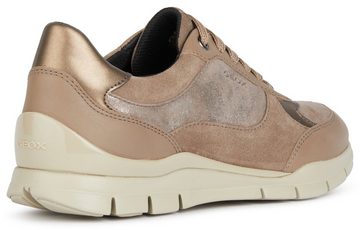 Geox D SUKIE Sneaker mit Schimmer, Freizeitschuh, Halbschuh, Schnürschuh