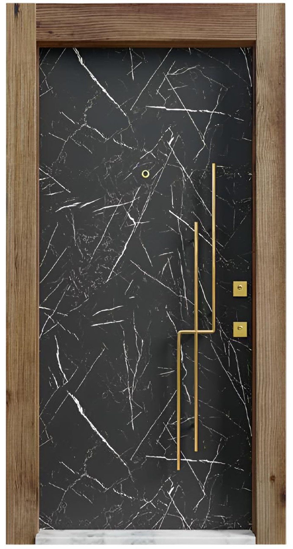 Xlmoebel Haustür Schwarz-Weiße Designer Hoteltüren Edle Wohnungstüren, Made in Europa
