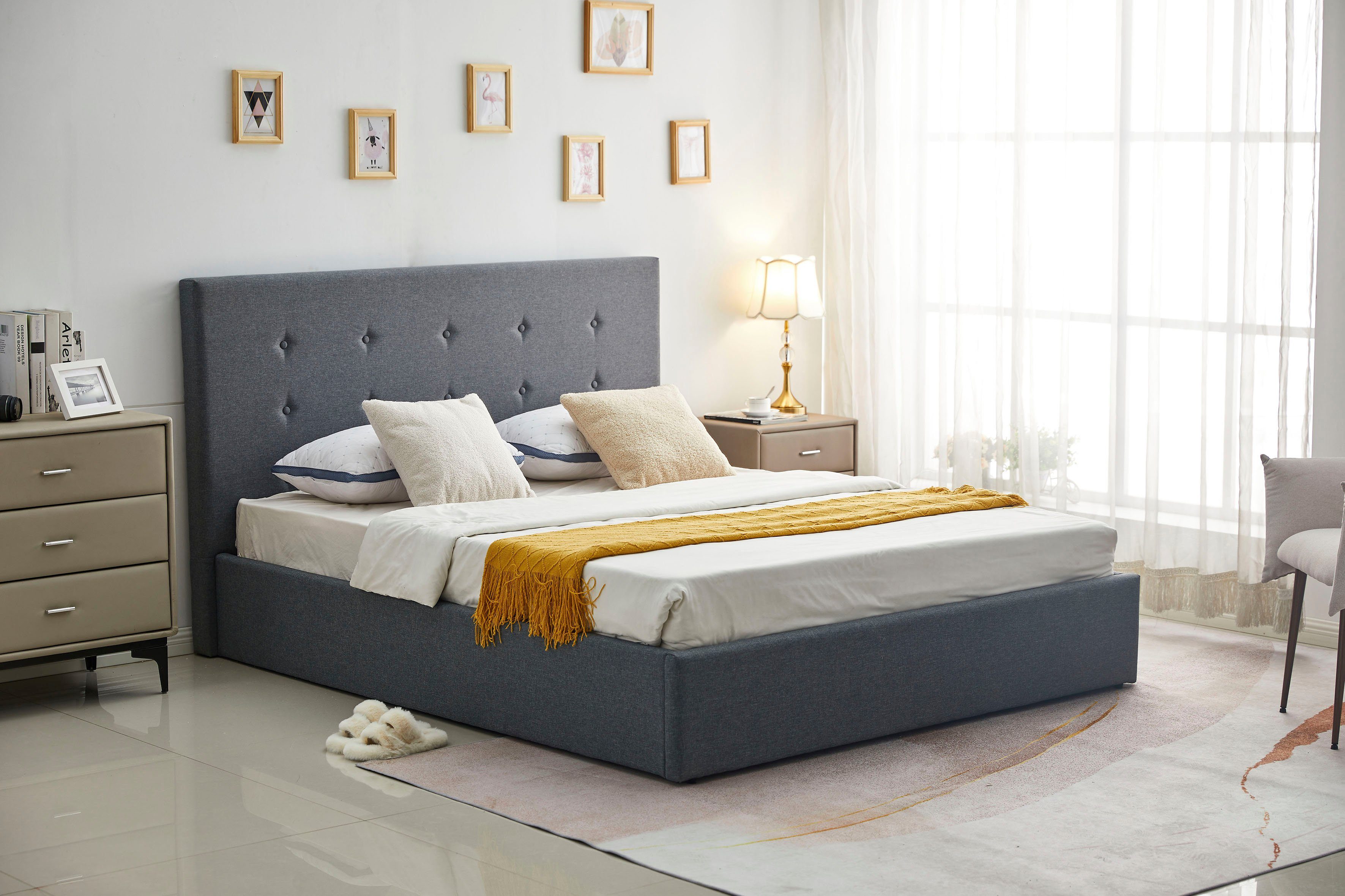 ATLANTIC home collection Polsterbett Diane, mit Bettkasten und Lattenrost