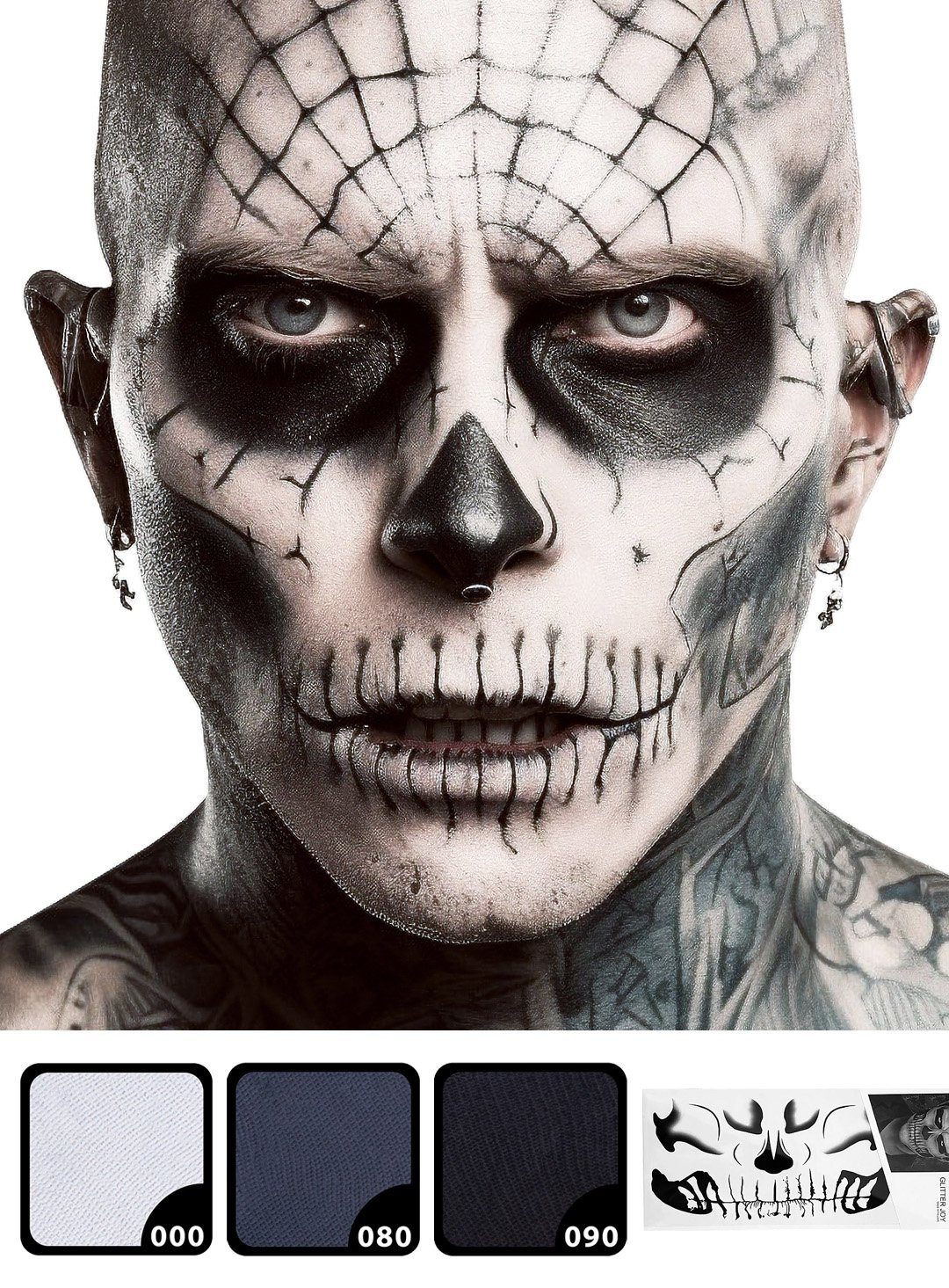 Maskworld Theaterschminke Make-up Set Zombieboy, Halloween Schminkset mit optimal aufeinander abgestimmten Komponenten