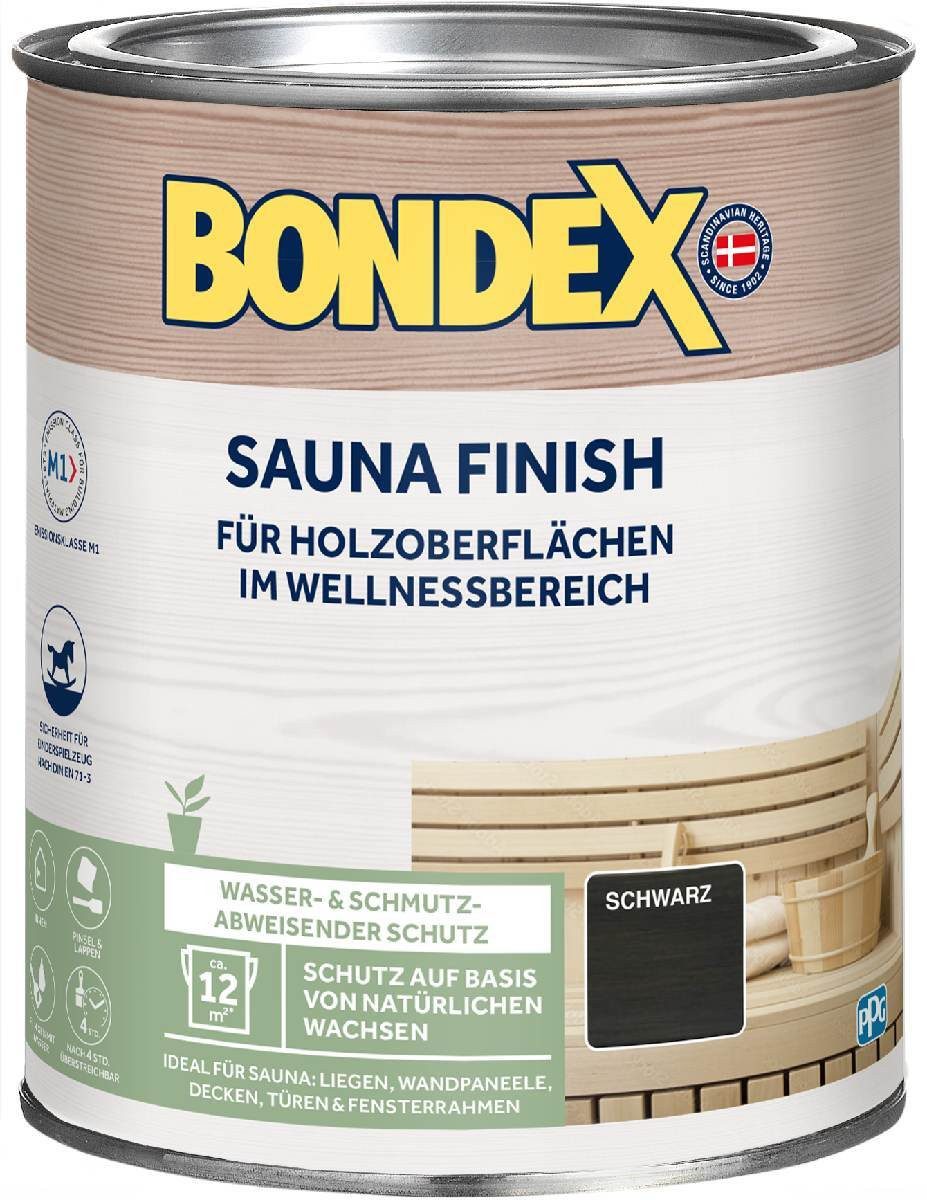 Bondex Holzschutzlasur Sauna Finish Schwarz 1 LWasser- und Schmutzabweisend