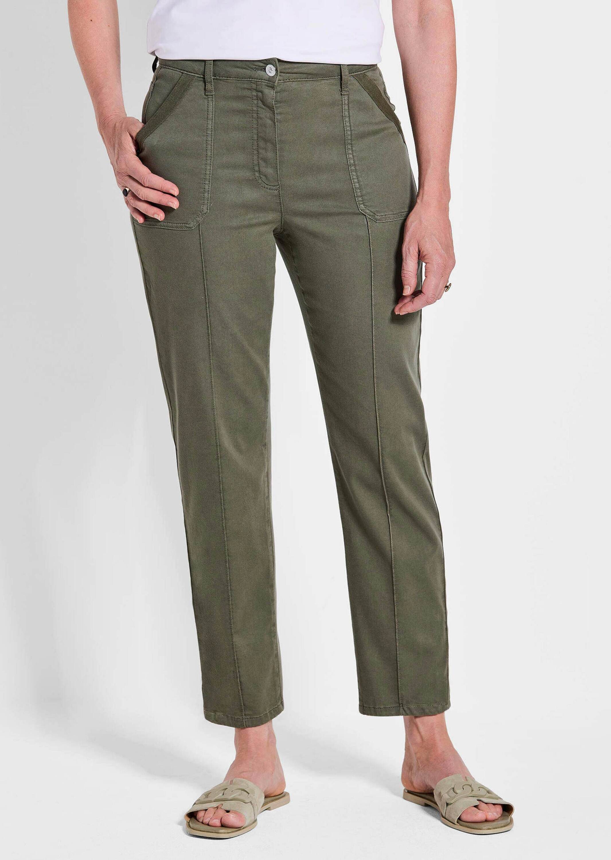 GOLDNER Stoffhose Grüne, konische Hose SARA, sportiv Knöchellang Stoffhose günstig online kaufen