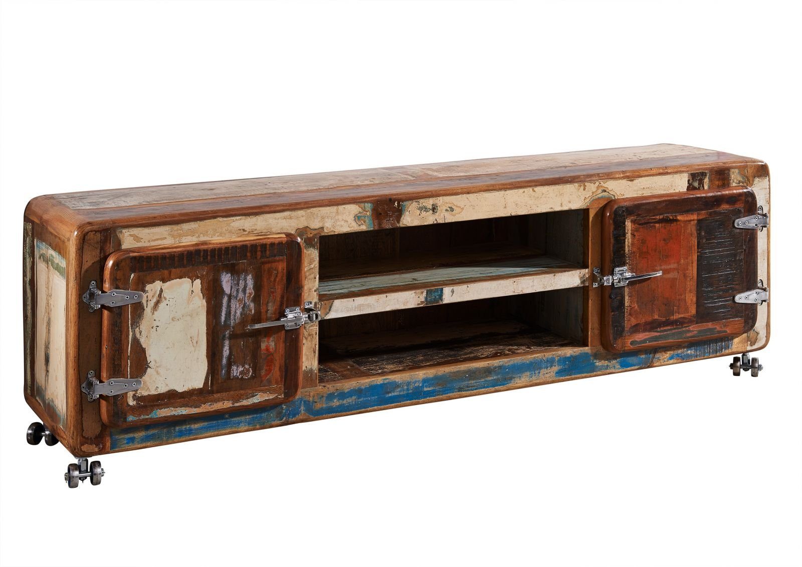 Massivmoebel24 TV-Board FREEZY (Massivholz), TV-Board Altholz 180x45x53 mehrfarbig lackiert FREEZY #32