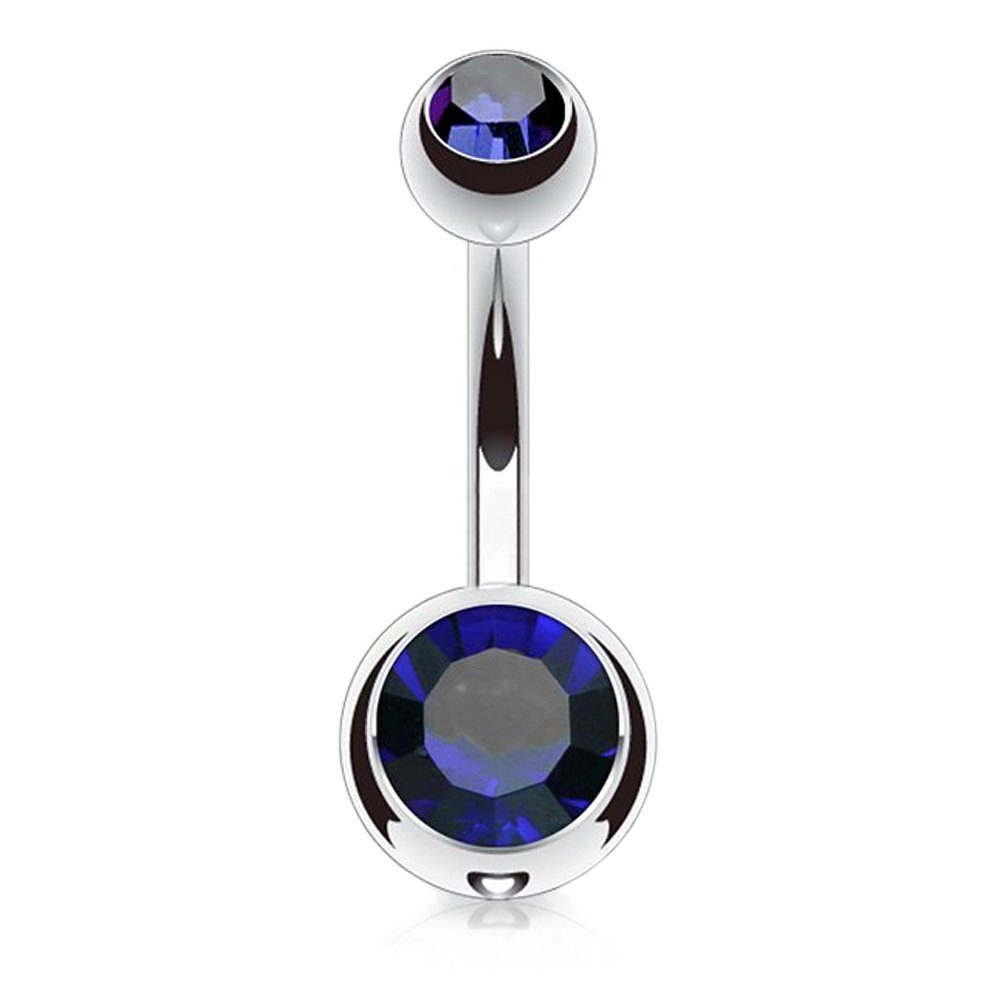 Piercing Industriel En Titane Avec Cristaux Scintillants