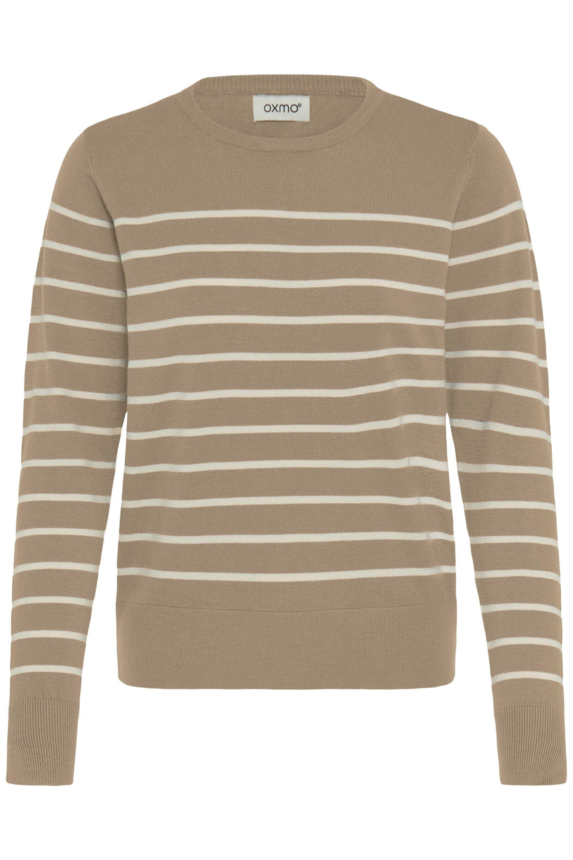 OXMO Strickpullover OXKeana Modischer Feinstrickpullover mit Streifen