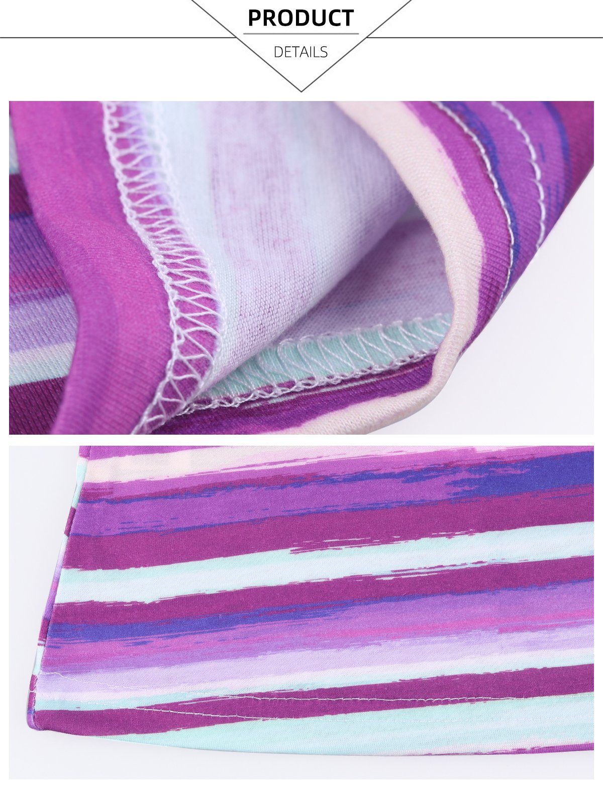 Tank Lässige Damen Crop Top Violett Leibchen Streifen Atmungsaktiver Weste Basic - DEBAIJIA Sommer Jerseyweste