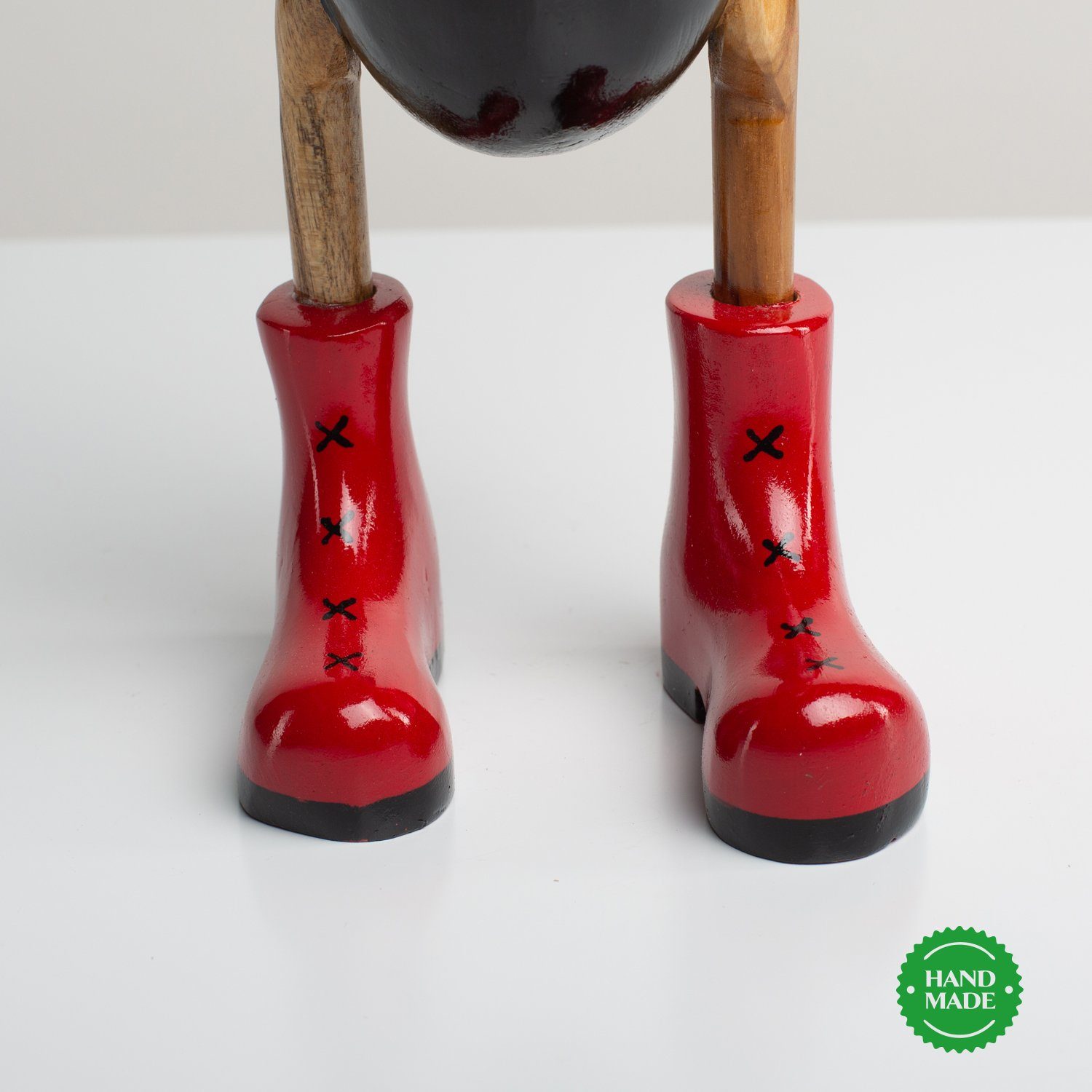 (3-er - Stiefel Ente Rikmani Holzfigur Holz Holzarten 3 Set), Dekofigur aus Dekoration fahrrad_rot Handgefertigte Geschenk