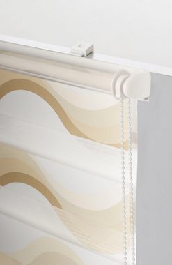 Doppelrollo mit schönen Wellen Design von, K-HOME, Klemmfix