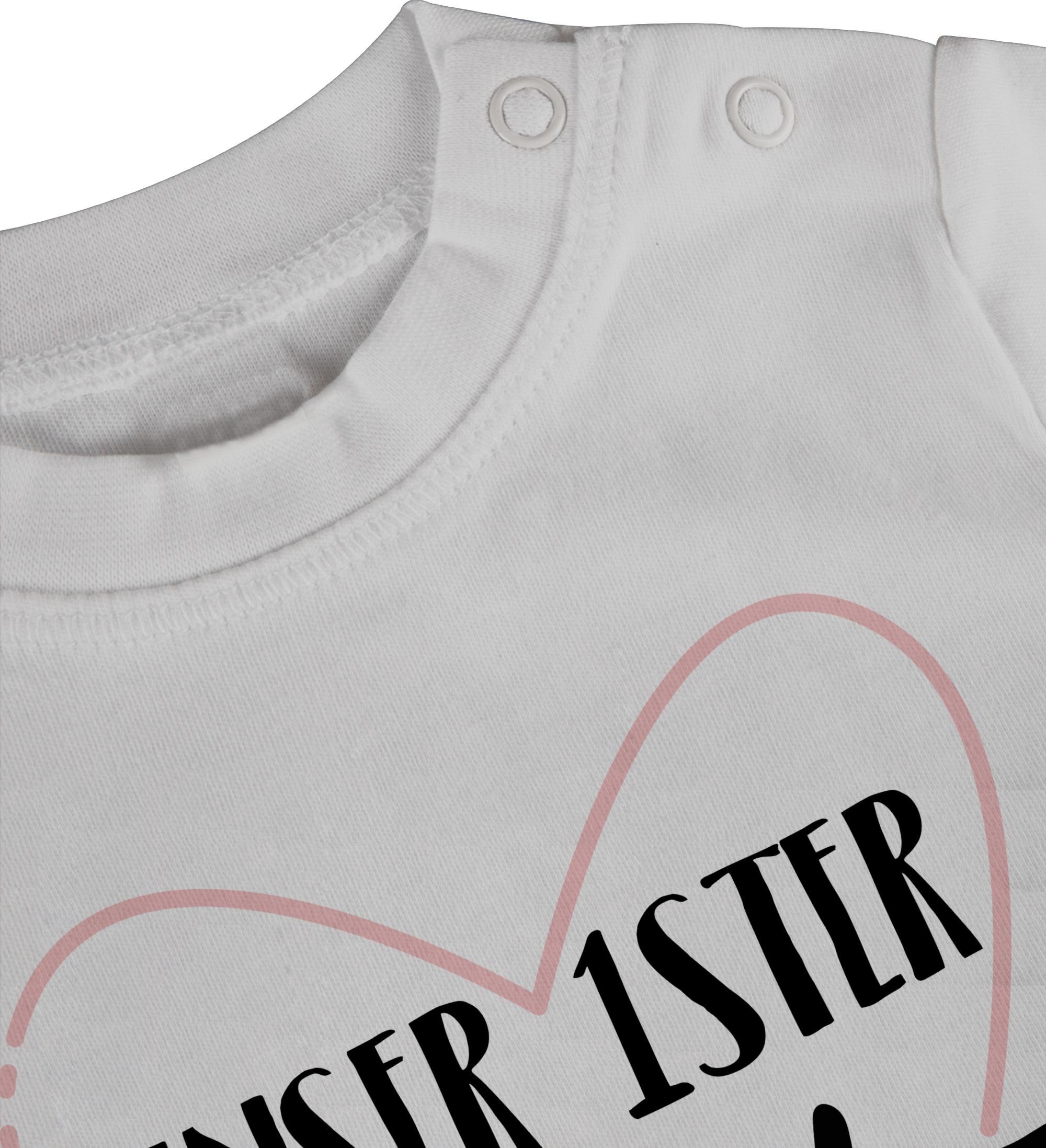 I Unser Vatertag 1 Geschenk Weiß Vatertag Shirtracer erster Baby T-Shirt