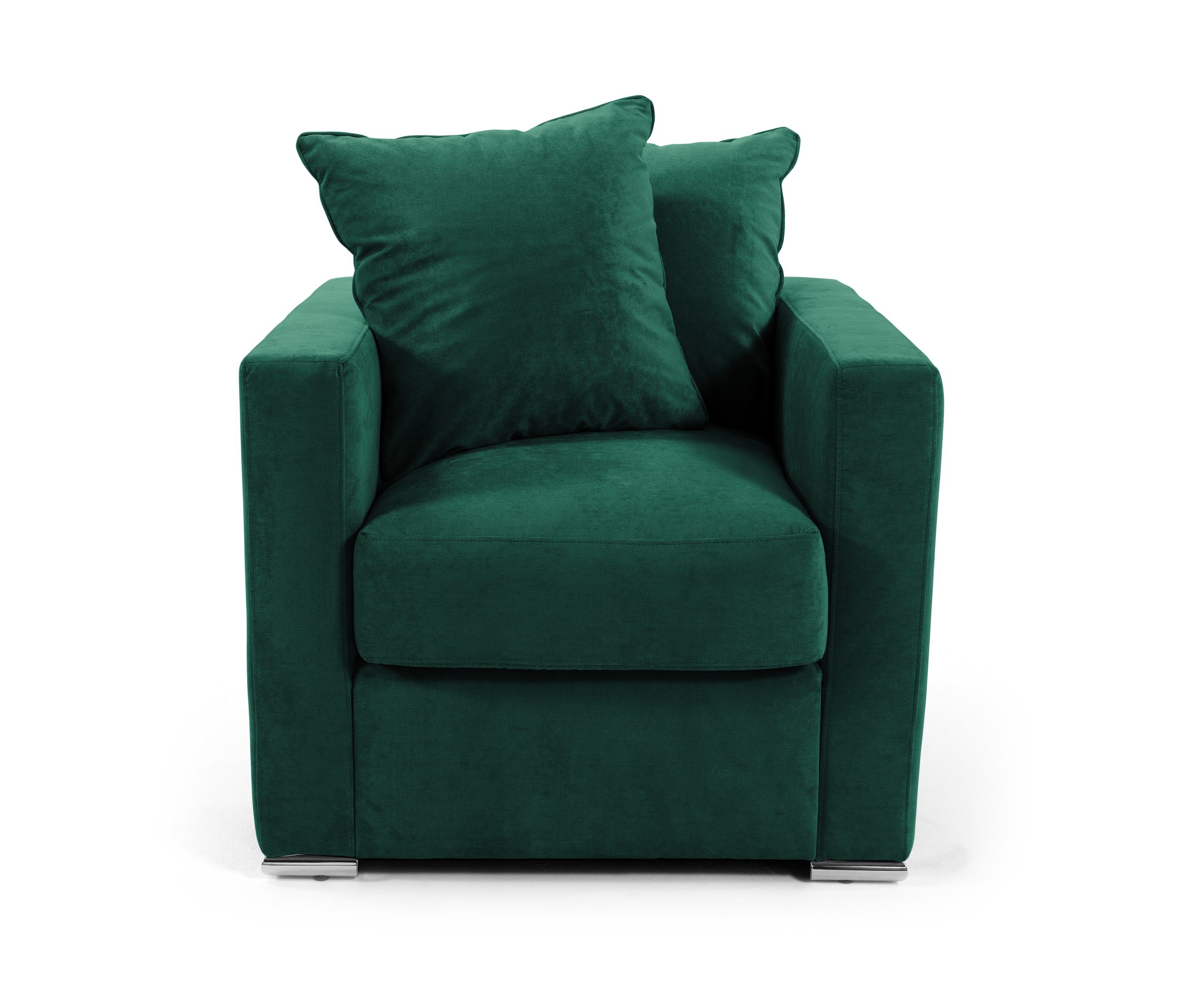 AMARIS Elements Cocktailsessel Sessel perfekte od. Sofas Wohnzimmer zu Loungesessel Samt unseren 80x85cm, Dunkelgrün 'Paul' Stoff-Bezug Ergänzung mit Die