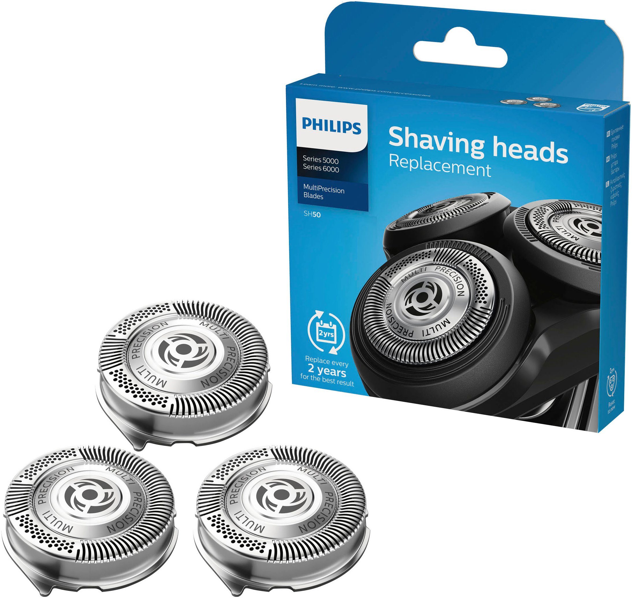 PHILIPS Ersatzscherköpfe SH50/50 für Rasierer Series 5000 und 6000 mehr