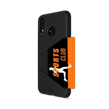 Artwizz Smartphone-Hülle Artwizz TPU Card Case - Artwizz TPU Card Case - Ultra dünne, elastische Schutzhülle mit Kartenfach auf der Rückseite für P20 lite, Schwarz
