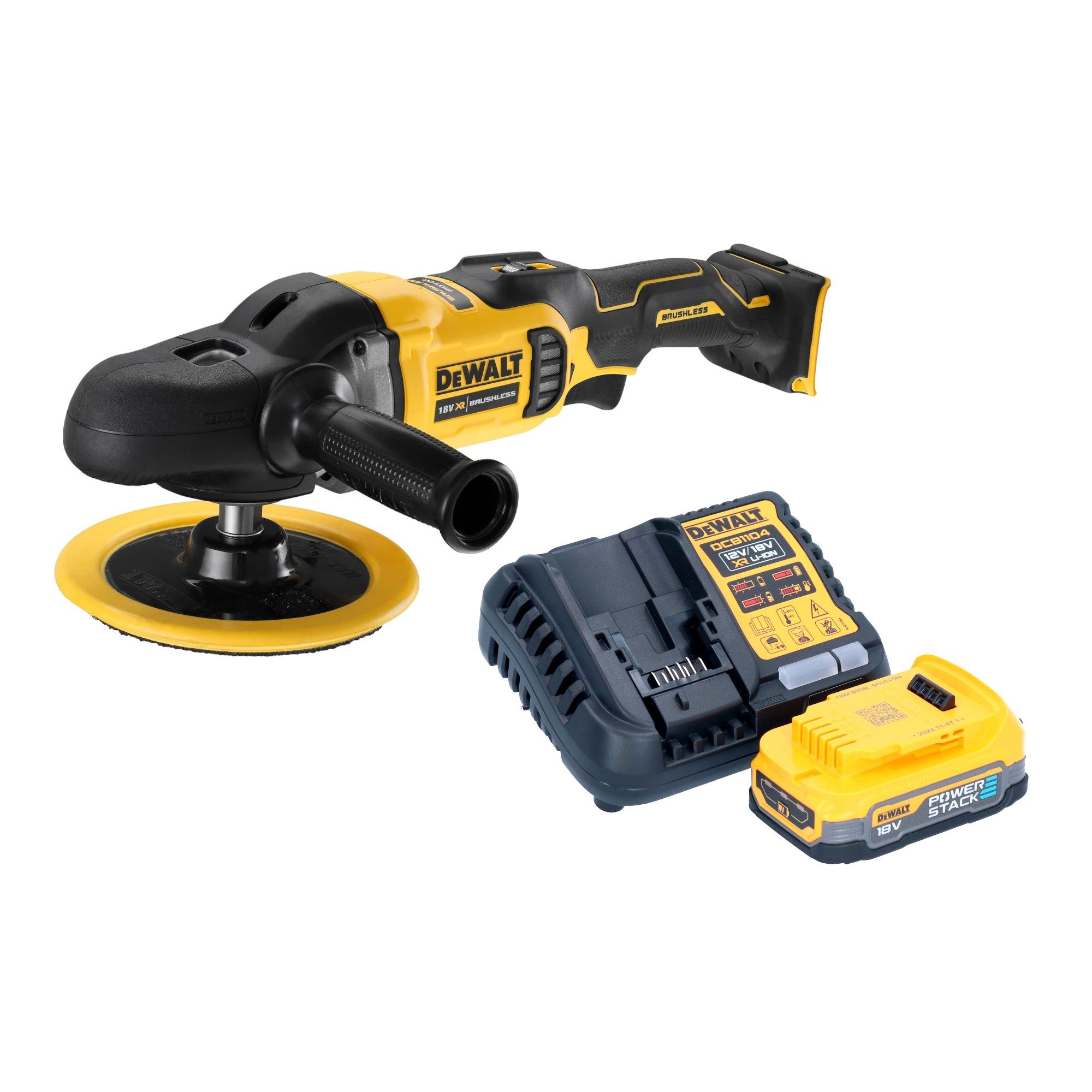 DeWalt Rotationsschleifer DCM 849 E1 Akku Exzenter Poliermaschine 18 V 180 mm Brushless + 1x